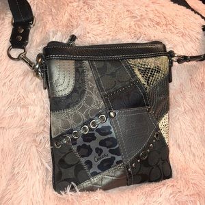 Coach Black/Silver Cross Body Purse